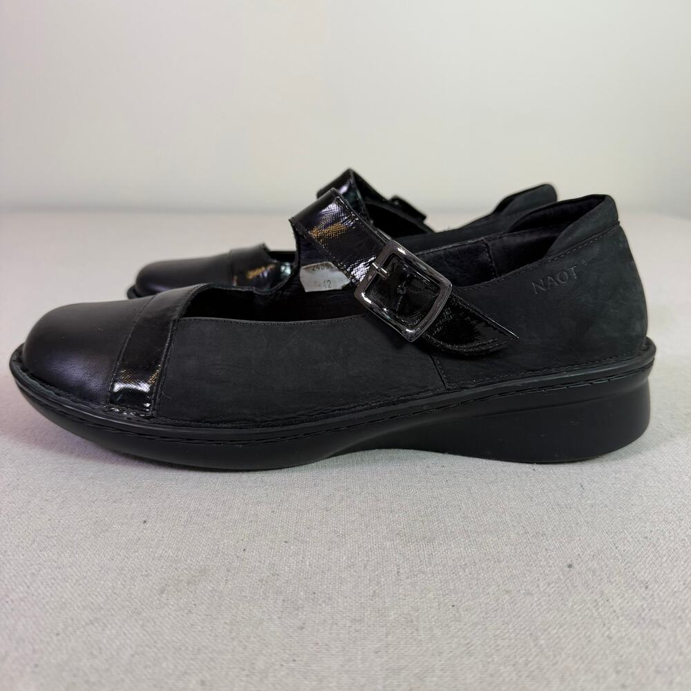 Naot Rhythm Mary Janes Women's EU 42 US 11 Black Leather Comfort Lagenlook Hygge - Picture 7 of 15